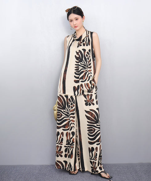 Geo Botanical Top & Pants Co-ord